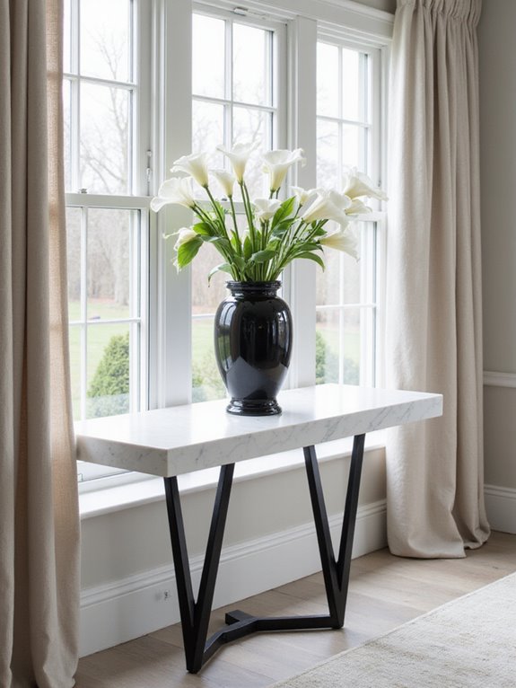 chic white console table