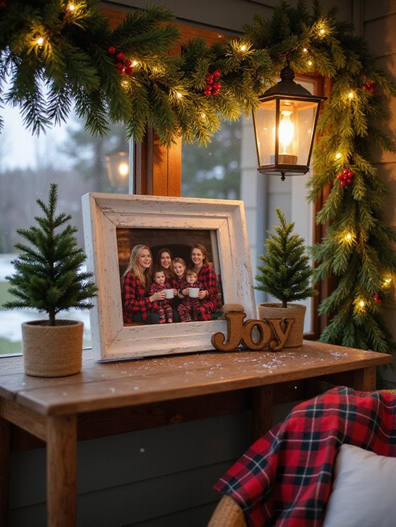 christmas themed family photo displays