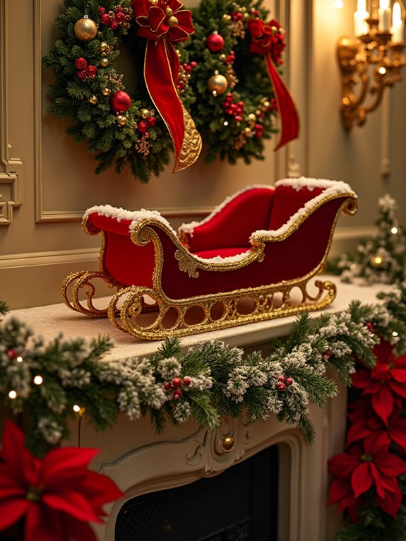 classic red sleigh decor