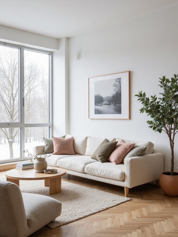 clutter free minimalist living space