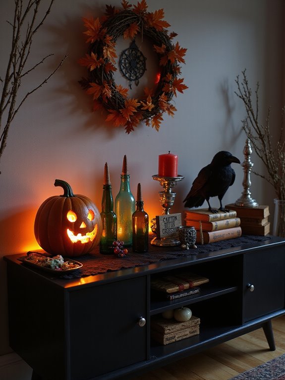 cohesive halloween decor selection
