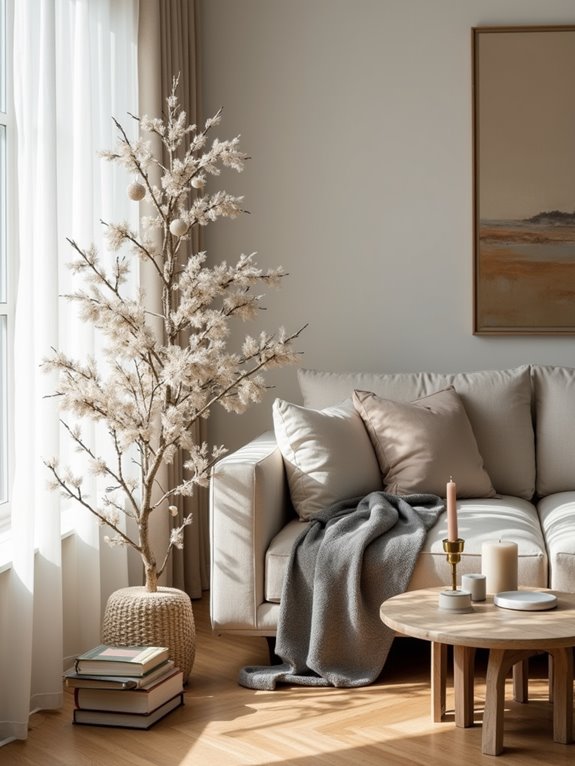 cohesive neutral holiday decor