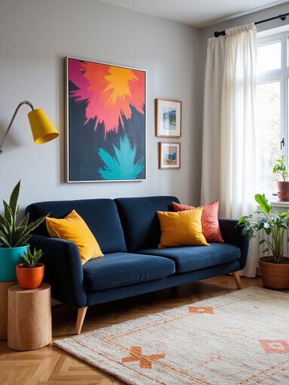 colorful artwork brightens space