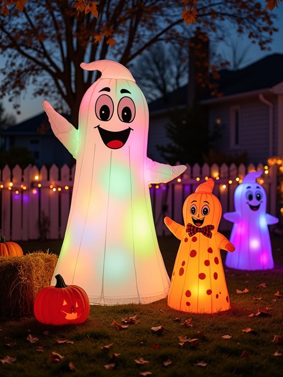 colorful inflatable ghost decorations