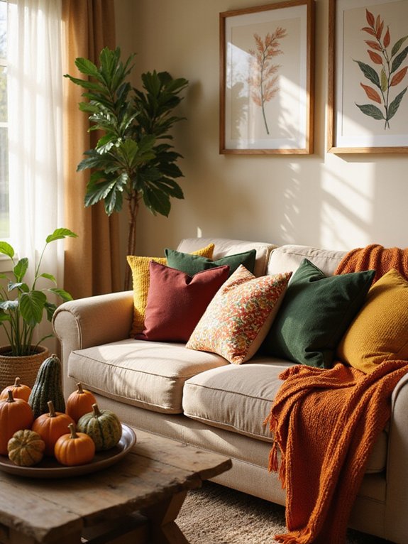 colorful throw pillows transform