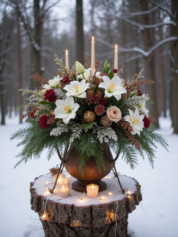 colorful winter floral arrangements