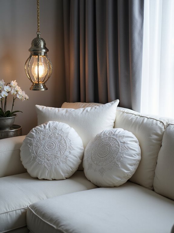 cosmic white lantern pillows