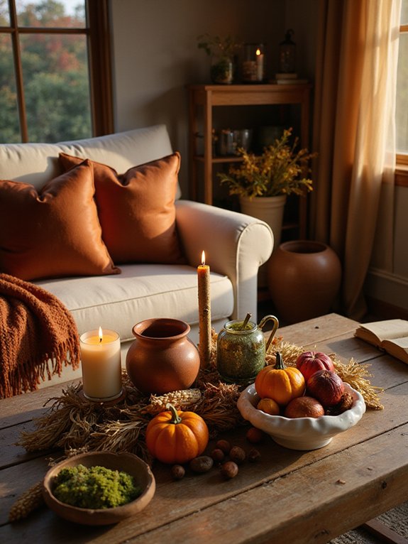 cozy autumn candle arrangements