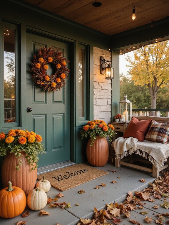 cozy autumn entryway decor