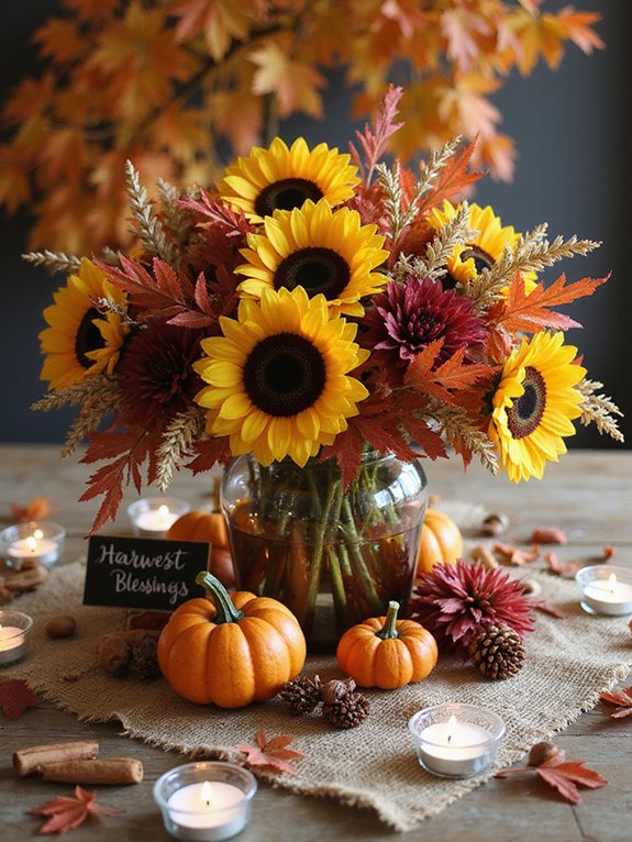 cozy autumn floral arrangements