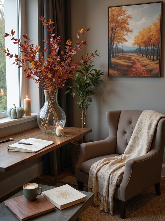 cozy autumn office makeover