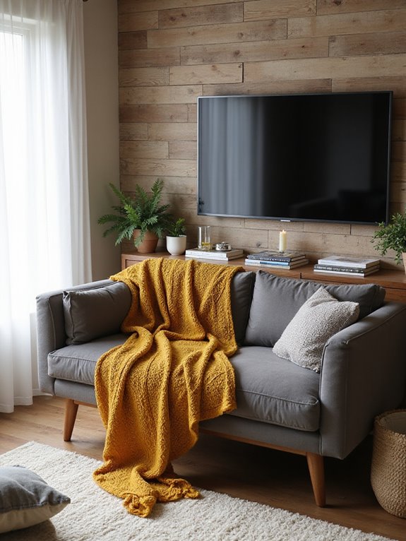 cozy blanket enhances ambiance