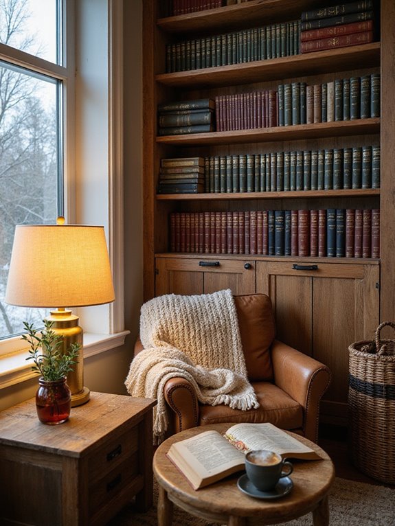 cozy books and blankets