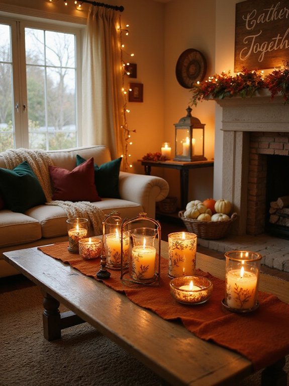 cozy candle and lantern arrangements