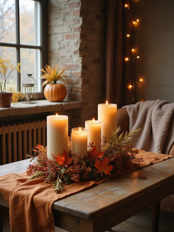 cozy candle arrangements create warmth