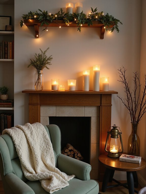 cozy candlelit winter ambiance