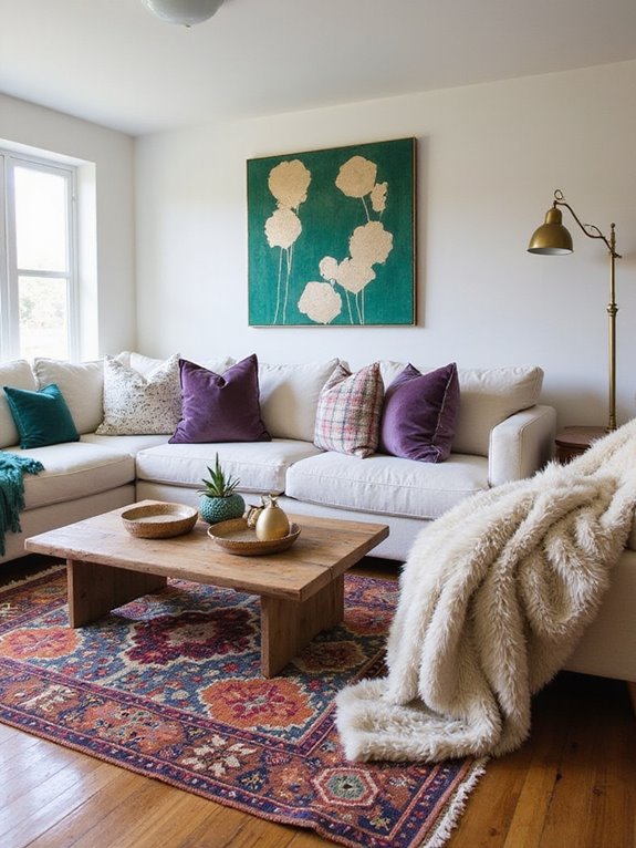 cozy colorful living room nook