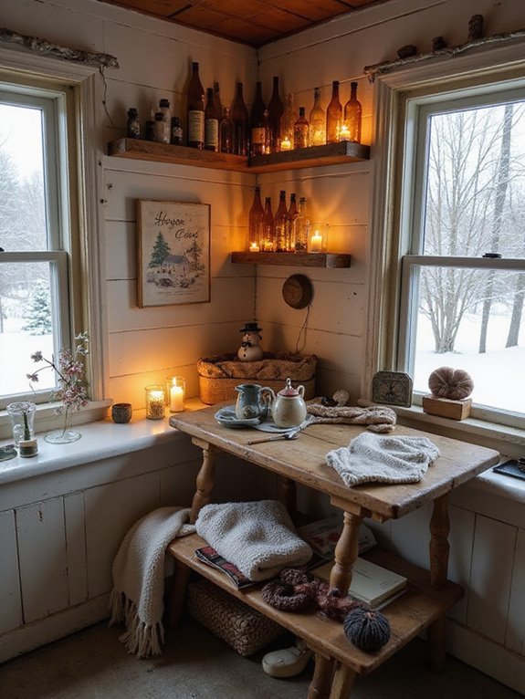 cozy corner shelf decor