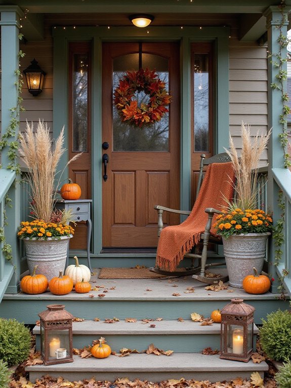 cozy fall porch decor