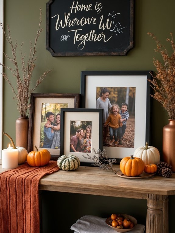 cozy family photo display