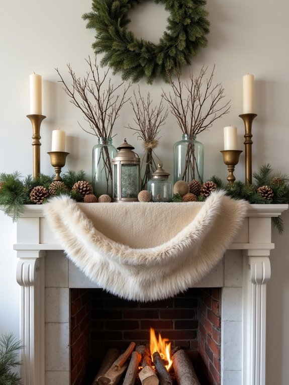 cozy fireplace mantel decor