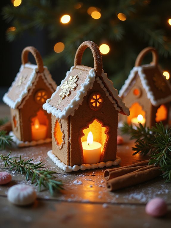 cozy gingerbread lantern decorations