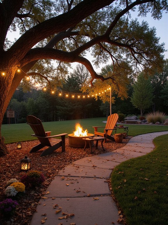 cozy glowing outdoor ambiance