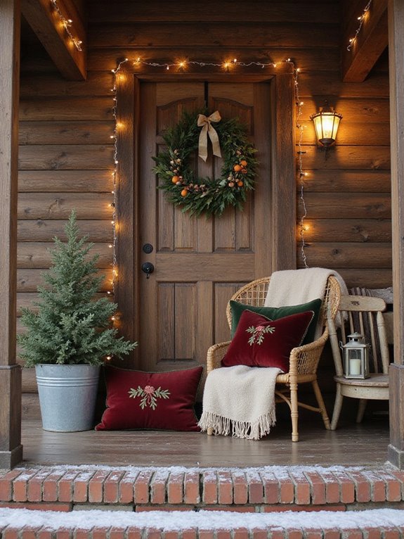 cozy holiday porch pillows