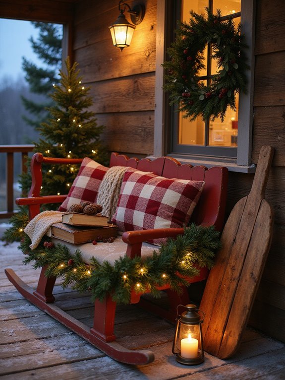 cozy holiday porch seating