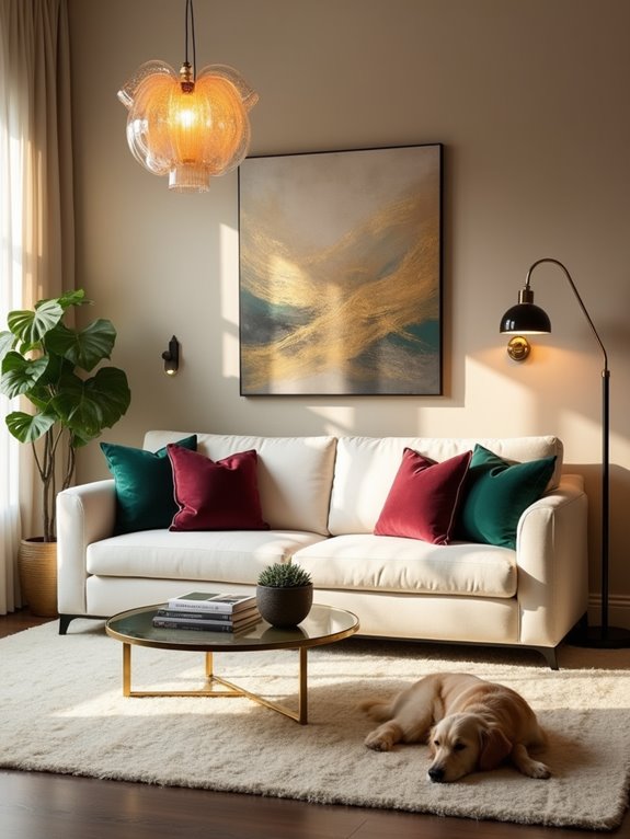 cozy inviting lighting placement