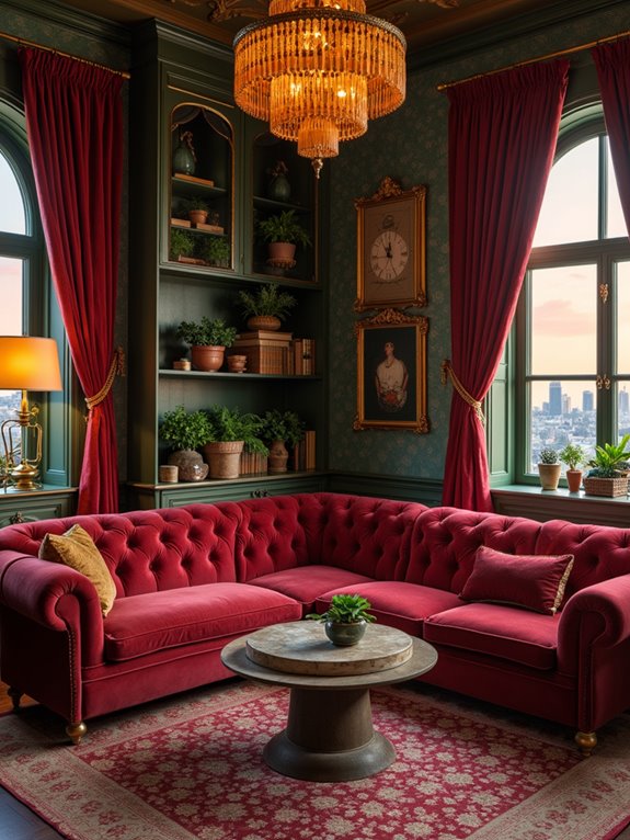 cozy maximalist living room