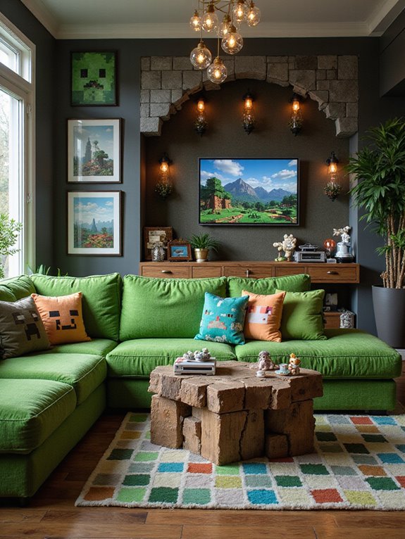 cozy minecraft inspired furniture design