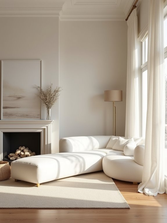 cozy monochromatic beige layers