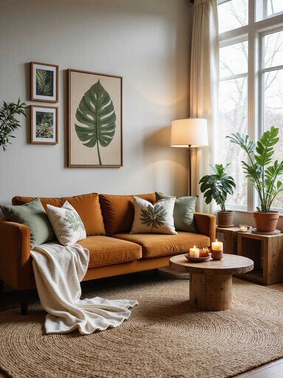 cozy natural textile layering