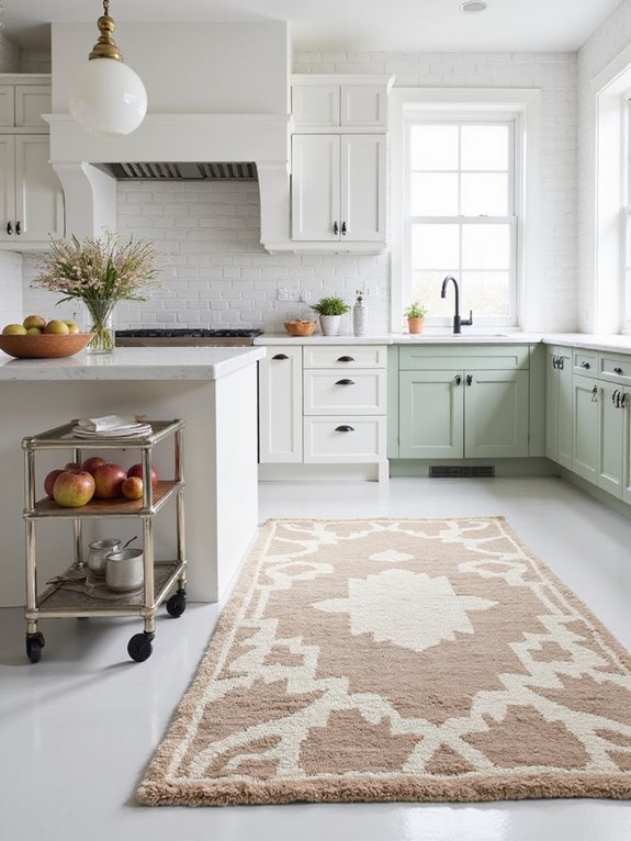 cozy neutral kitchen rug
