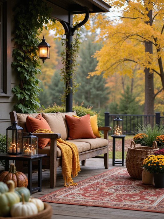 cozy outdoor fall seating