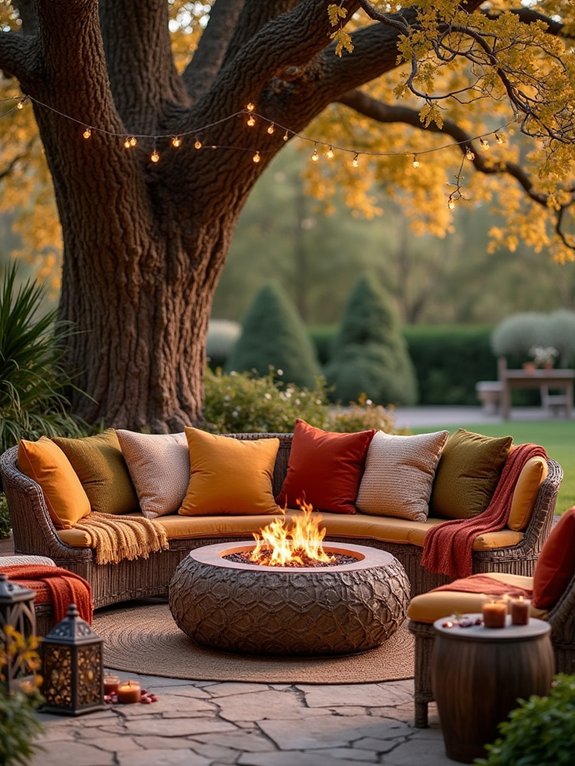 cozy outdoor lounge setup