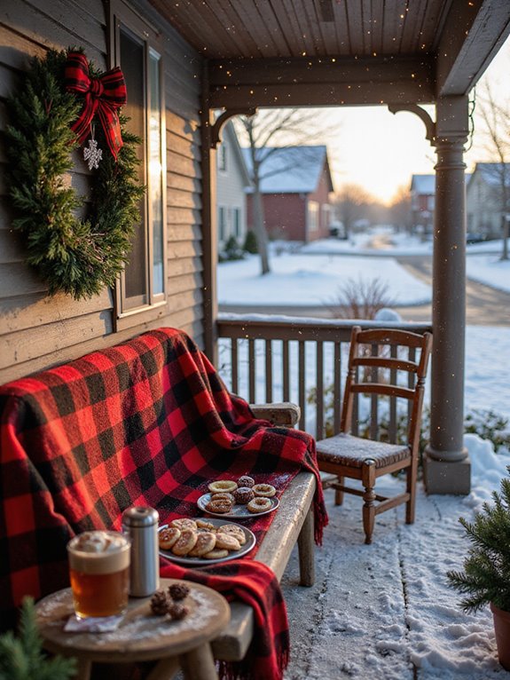 cozy plaid blankets photoshoot