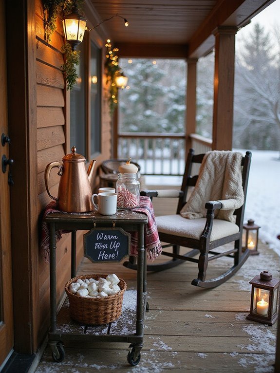 cozy porch hot cocoa station