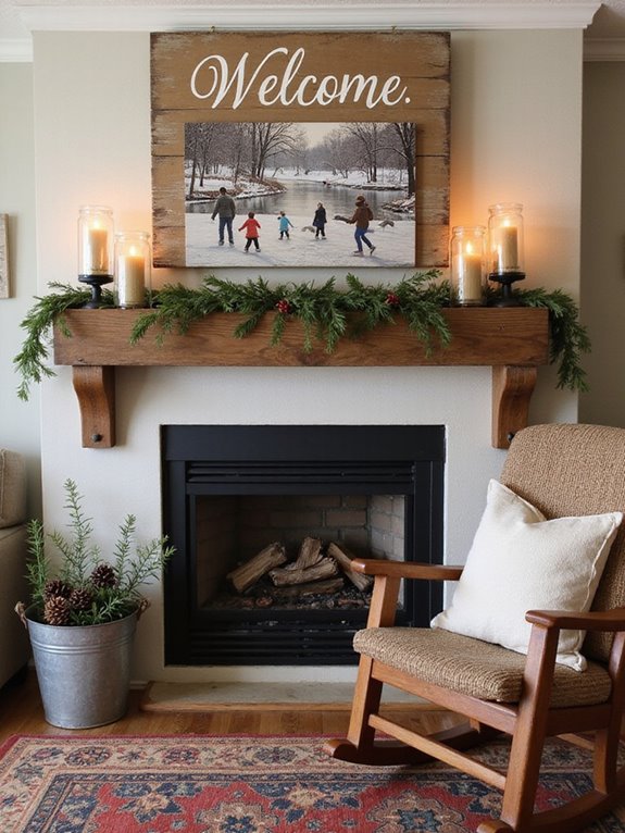 cozy reclaimed wood signage