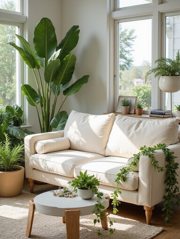 cozy room with greenery