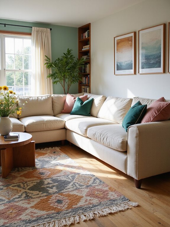 cozy rug enhances living space