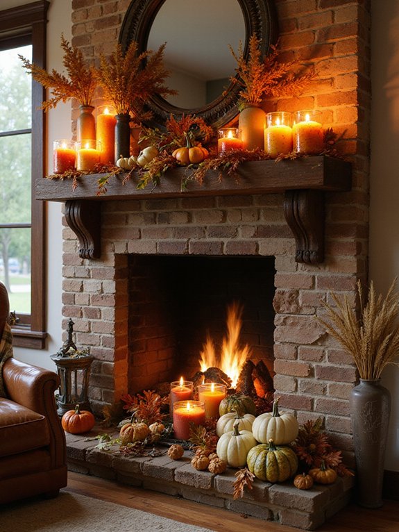cozy seasonal candle arrangements