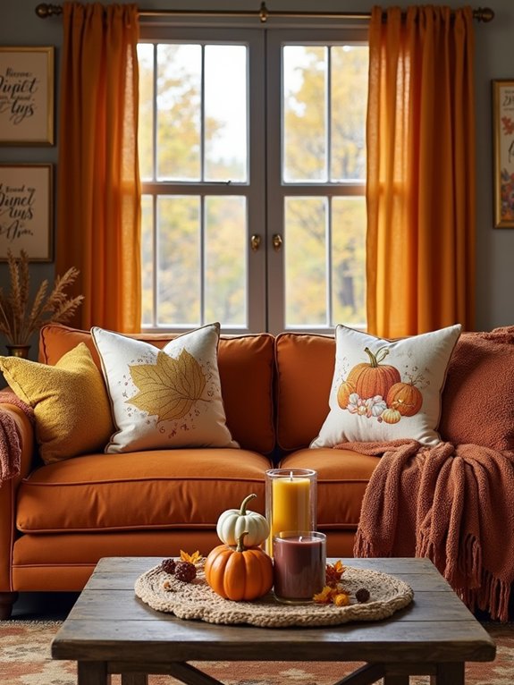 cozy seasonal pillow accents