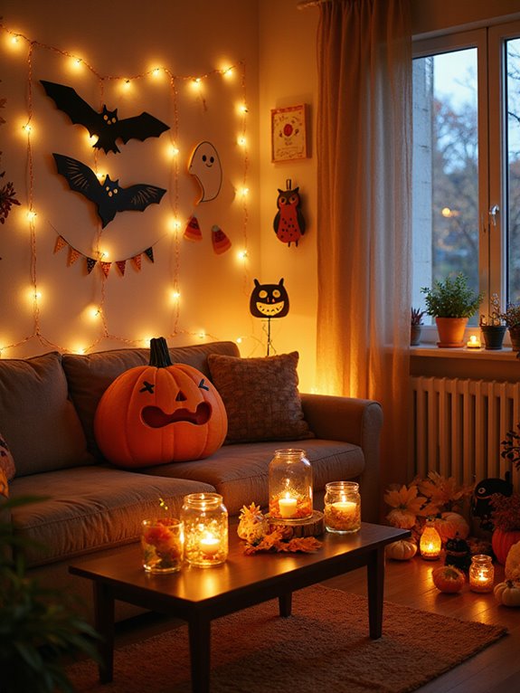 cozy soft pumpkin lighting
