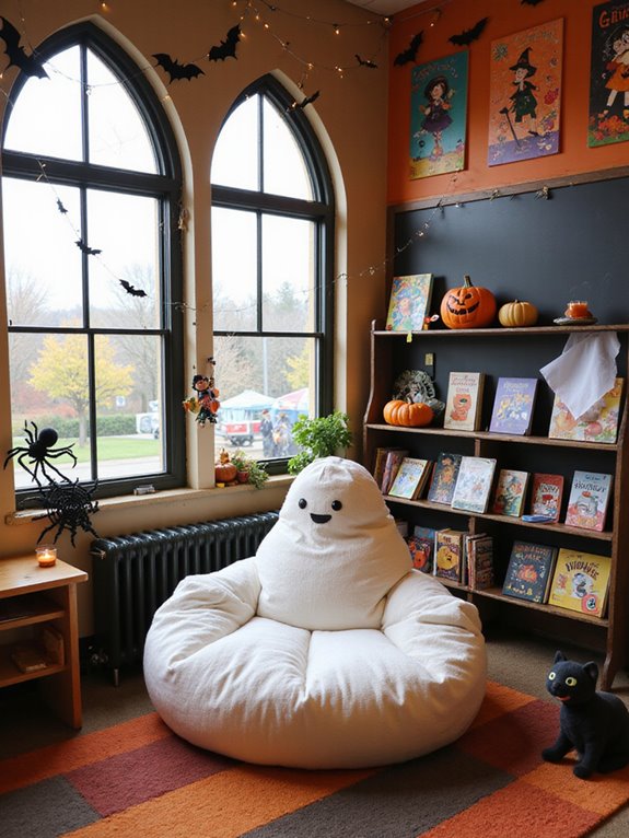 cozy spooky reading corner