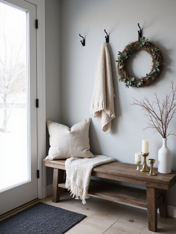 cozy winter entryway decor