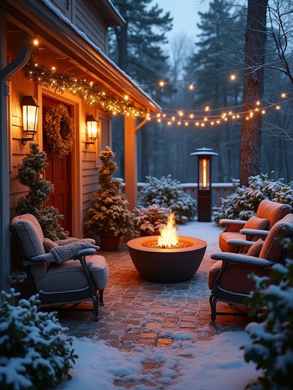 cozy winter fire pit