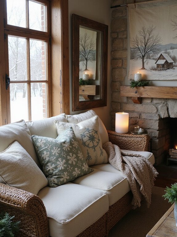 cozy winter themed pillow covers