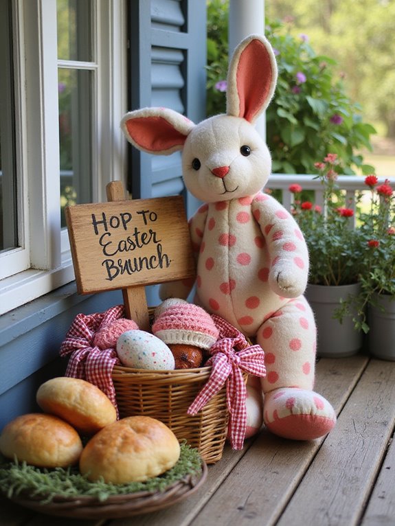 craft colorful red bunnies